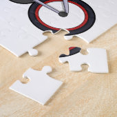 Schwein mit Fahrrad und Helm Puzzle (Seite)