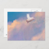 Schwein mit Flügelpfropf Postkarte (Vorne/Hinten)