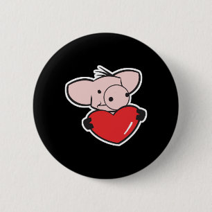 Schwein mit Herz Button