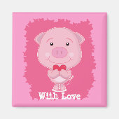 Schwein mit Herz Magnet (Vorne)