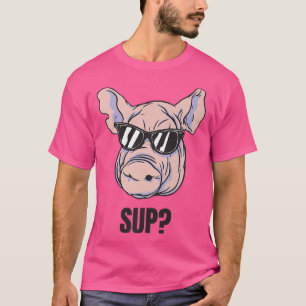 Schwein mit Sonnenbrille Cooles Schwein Kinder L T-Shirt