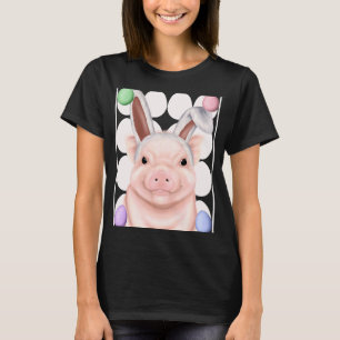 Schwein mit sonnigen Ohren und Ostereiern T-Shirt