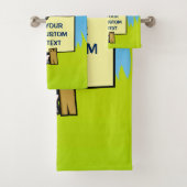 Schwein mit Zeichen Badhandtuch Set (Insitu)