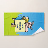 Schwein mit Zeichen Badhandtuch Set (Handtuch)