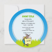 Schwein mit Zeichen Einladung (Rückseite)