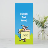 Schwein mit Zeichen Einladung (Stehend Vorderseite)