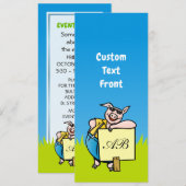 Schwein mit Zeichen Einladung (Vorne/Hinten)