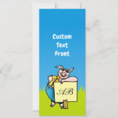 Schwein mit Zeichen Einladung (Vorderseite)