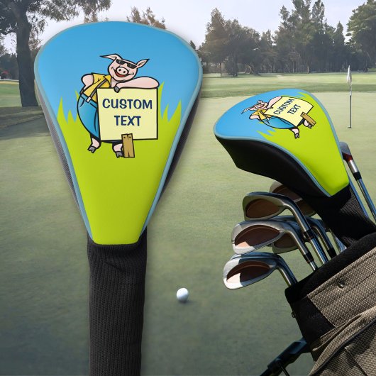 Schwein mit Zeichen Golf Headcover