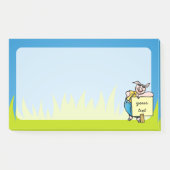 Schwein mit Zeichen Post-it Klebezettel (Vorderseite)