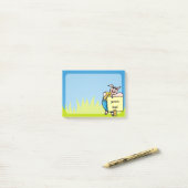 Schwein mit Zeichen Post-it Klebezettel (Auf Schreibtisch)