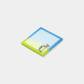 Schwein mit Zeichen Post-it Klebezettel (angewinkelt)