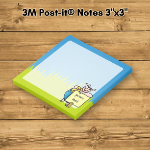 Schwein mit Zeichen Post-it Klebezettel