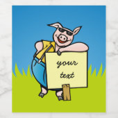 Schwein mit Zeichen Weinetikett (Einzelnes Label)