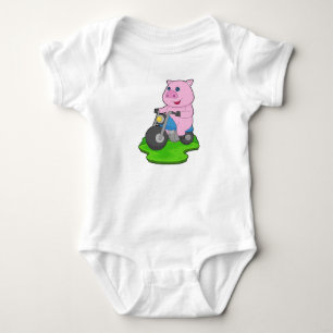 Schwein-Motorrad Baby Strampler