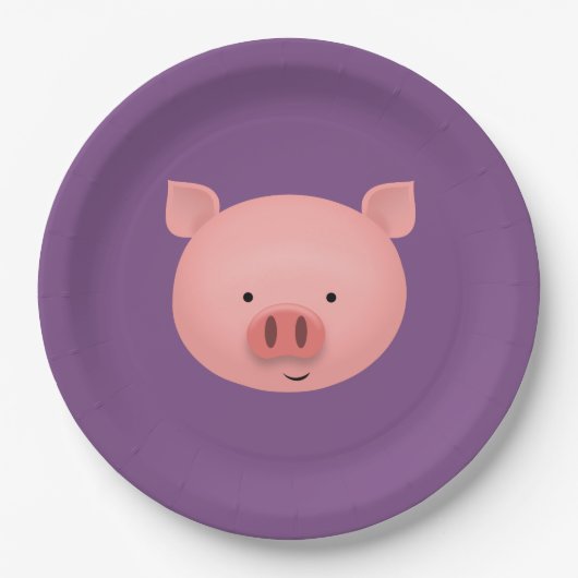 Schwein Pappteller (Vorderseite)