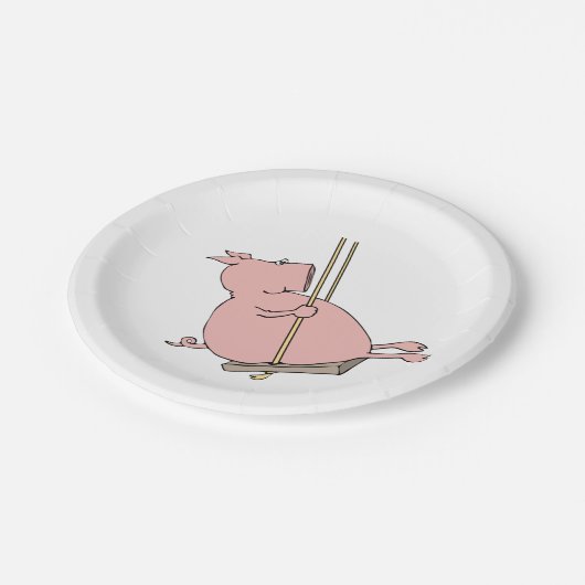 Schwein Pappteller (Schrägansicht)