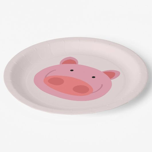 Schwein Pappteller (Schrägansicht)