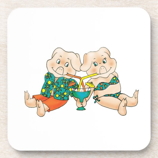 Schwein-Paradies Getränkeuntersetzer (Vorderseite)