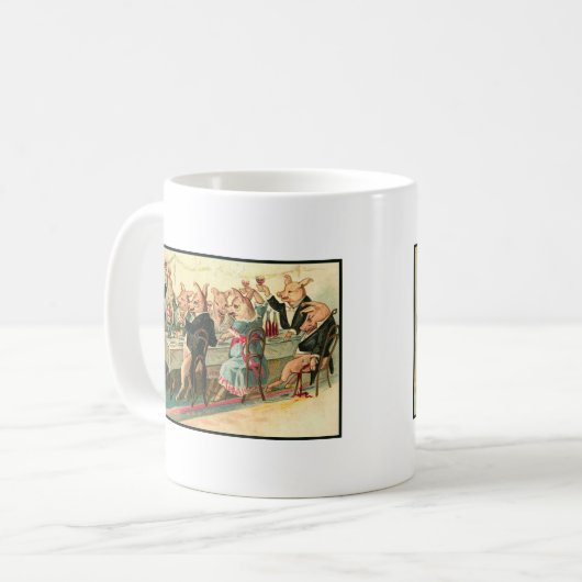 Schwein-Party Kaffeetasse (Vorderseite Links)