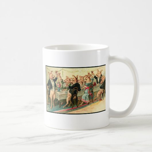 Schwein-Party Kaffeetasse (Rechts)