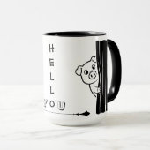 Schwein Peekaboo Lustiger Becher Tasse (VorderseiteRechts)