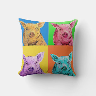 Schwein Pop-Art-Stil Kissen