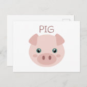 Schwein Postkarte (Vorne/Hinten)