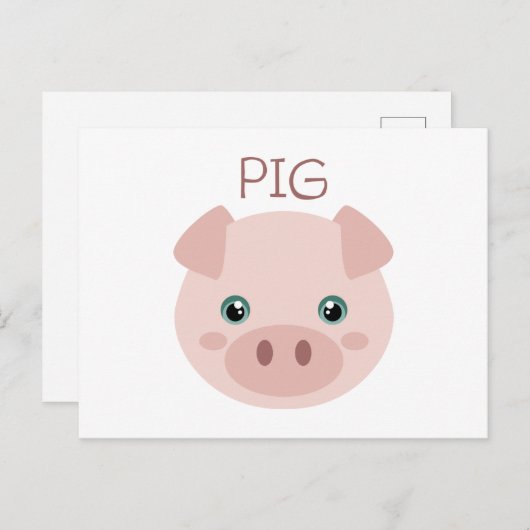 Schwein Postkarte (Vorne/Hinten)