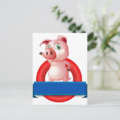 Schwein Postkarte (Stehend Vorderseite)