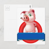 Schwein Postkarte (Vorne/Hinten)