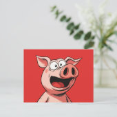 Schwein Postkarte (Stehend Vorderseite)