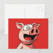 Schwein Postkarte (Vorne/Hinten)