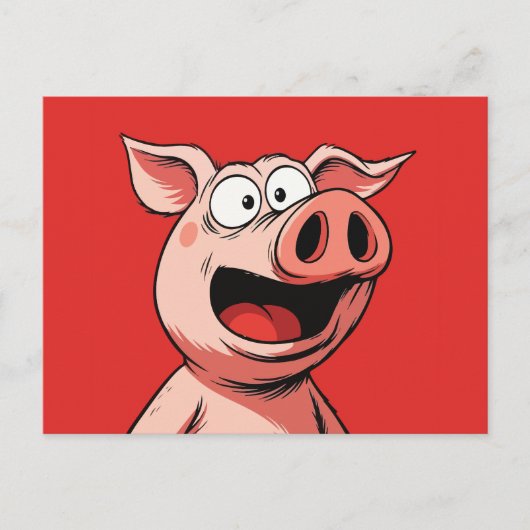 Schwein Postkarte (Vorderseite)