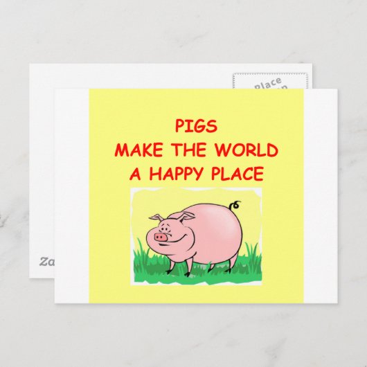 Schwein Postkarte (Vorne/Hinten)