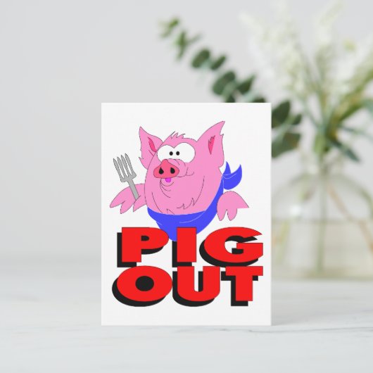 Schwein Postkarte (Stehend Vorderseite)