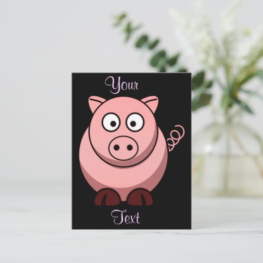 Schwein Postkarte (Stehend Vorderseite)