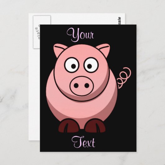 Schwein Postkarte (Vorne/Hinten)