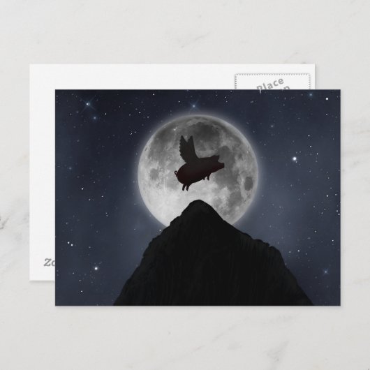 Schwein Postkarte (Vorne/Hinten)