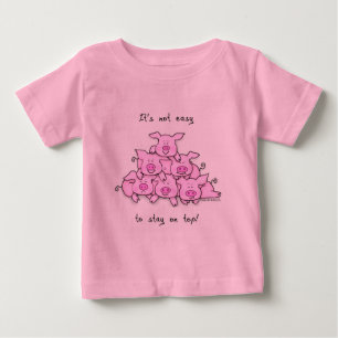 Schwein-Pyramide-Baby/Kinderlustiger T - Shirt