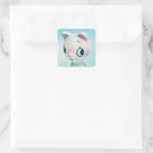 Schwein Quadratischer Aufkleber (Tasche)