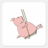 Schwein Quadratischer Aufkleber (Vorderseite)