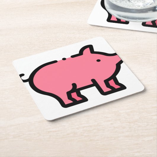 Schwein Rechteckiger Pappuntersetzer (angewinkelt)