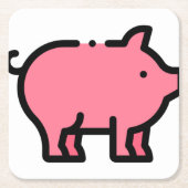 Schwein Rechteckiger Pappuntersetzer (Vorderseite)