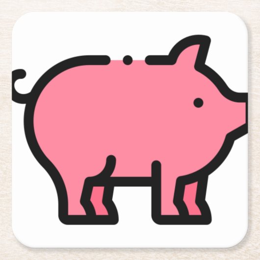 Schwein Rechteckiger Pappuntersetzer (Vorderseite)