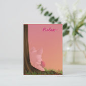 Schwein, Relax~ Postkarte (Stehend Vorderseite)