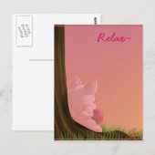 Schwein, Relax~ Postkarte (Vorne/Hinten)