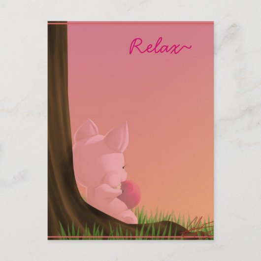 Schwein, Relax~ Postkarte (Vorderseite)