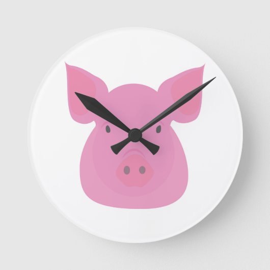 Schwein Runde Wanduhr (Vorderseite)