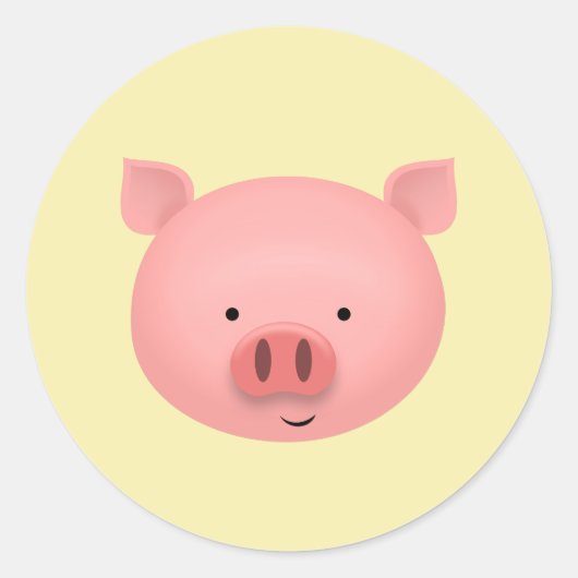 Schwein Runder Aufkleber (Vorderseite)